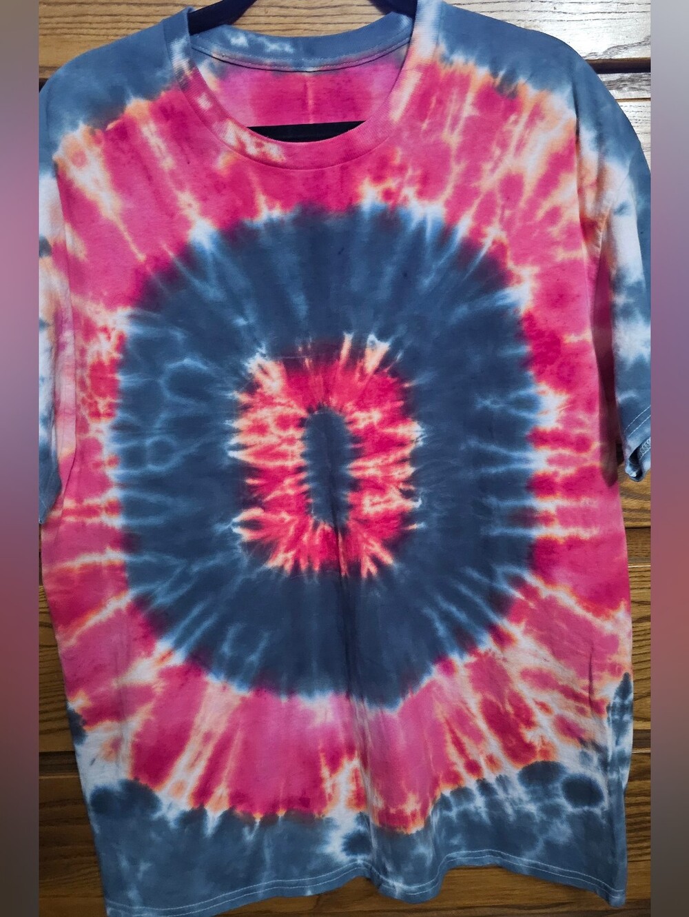 New Custom Buckeyes "Block O" tie-dye T-shirt. Handmade piece. Sz Large